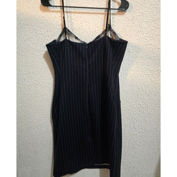 Worthington Womens Size 14 Pinstripe Slip Dress With Lace Neckline - Picture 4 of 6